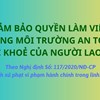 Đảm bảo quyền làm việc trong môi trường an toàn và sức khoẻ của người lao động
