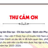 Bộ môn Phụ sản - Học viện Y Dược học cổ truyền Việt Nam gửi thư cảm ơn Trung tâm Đào tạo & Chỉ đạo tuyến - Bệnh viện Phụ Sản Hà Nội 