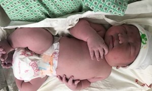 Cha mẹ vỡ òa khi đón con trai đầu lòng chào đời với cân nặng của trẻ 3 tháng tuổi