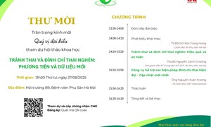 Thông báo đăng ký tham dự hội thảo khoa học: “Tránh thai và đình chỉ thai nghén: Phương tiện và dữ liệu mới”