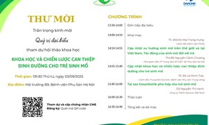 Thông báo đăng ký tham dự hội thảo khoa học: “Khoa học và chiến lược can thiệp dinh dưỡng cho trẻ sinh mổ”
