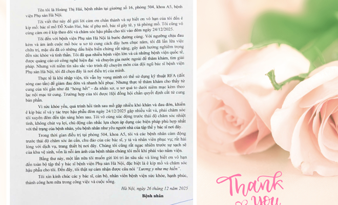Bức thư cảm ơn - Nguồn động viên  đối với nhân viên y tế