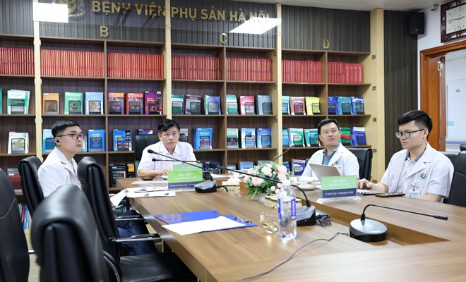 Bệnh viện Phụ Sản Hà Nội tổ chức hội chẩn tư vấn khám, chữa bệnh từ xa với sự tham gia của 40 điểm cầu.
