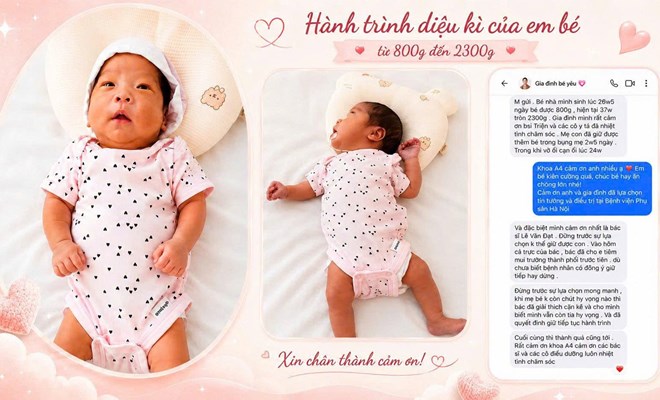 Kỳ tích của “chiến binh sinh non” 800g tại Bệnh viện Phụ Sản Hà Nội