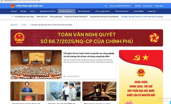 Phát triển Cổng Pháp luật quốc gia – Bước đột phá trong chuyển đổi số lĩnh vực pháp luật, nâng cao khả năng tiếp cận pháp luật của người dân và doanh nghiệp